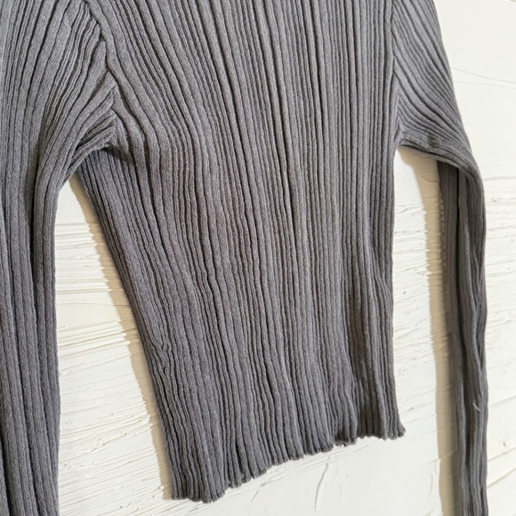 Dynamite Sheer Long Sleeve Sweater Top | Size S | Dark Grey - Picture 4 of 7